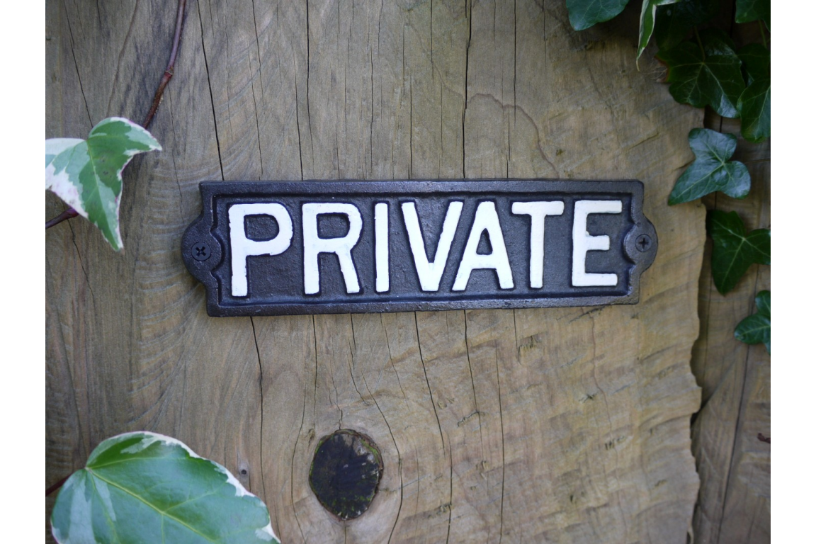 Cast Iron "Private" Door or Wall Sign
