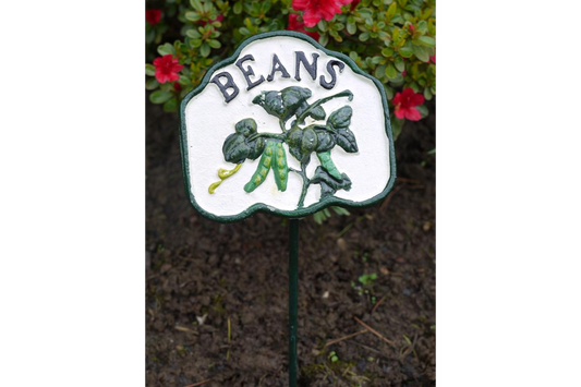Cast Iron Beans Garden Marker