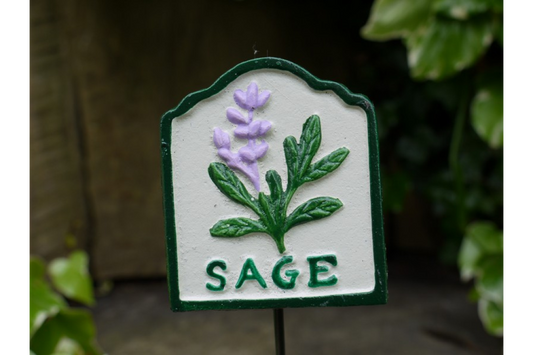 Cast Iron Sage Plant Marker