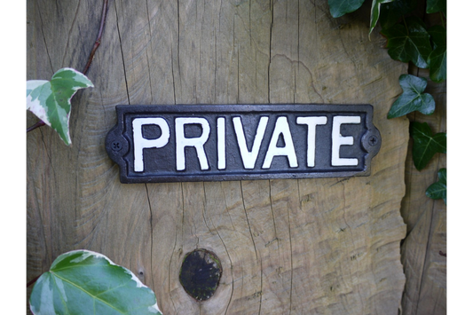 Cast Iron "Private" Door or Wall Sign